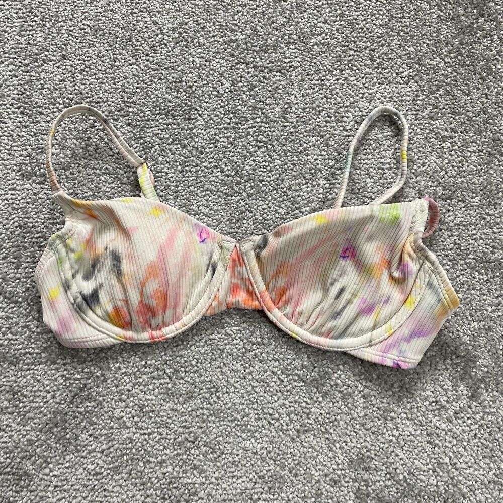 Xhilaration Swimwear Bikini Top Womens Small Multi Tie Dye Underwired Push Up